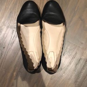 Leather, black Chloe ballet flats